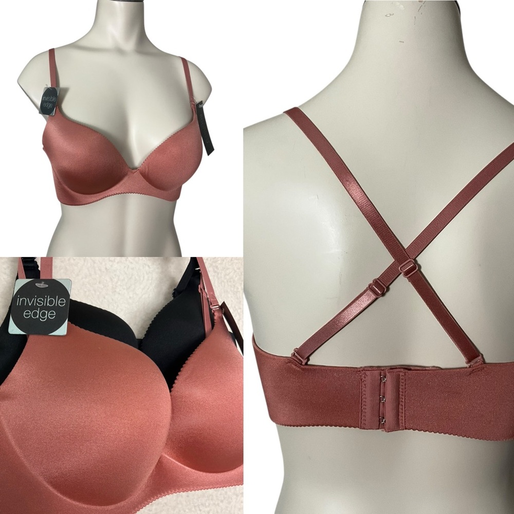 SOFIE B sz 36B Bra Set of 2 Molded Padded Convertible Pink Black